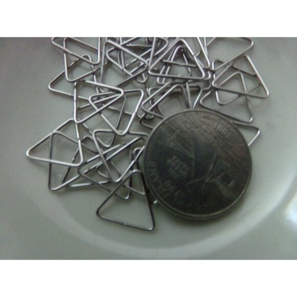 Platinum Plated Triangular Linking Rings - Picture 2 of 2